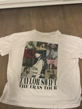 Taylor Swift White Multicolor Collage Tour Tee